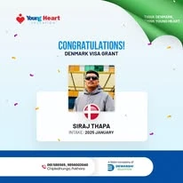 Young Heart congratulatory student visa post
