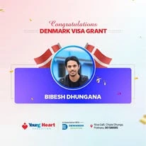 Young Heart congratulatory student visa post