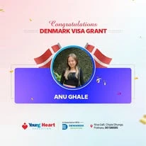 Young Heart congratulatory student visa post