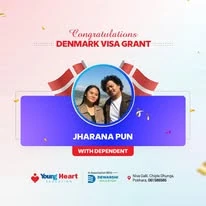Young Heart congratulatory student visa post