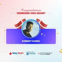 Young Heart congratulatory student visa post