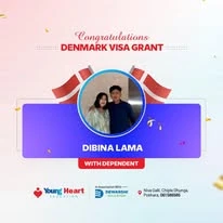 Young Heart congratulatory student visa post