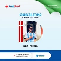 Young Heart congratulatory student visa post