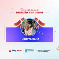 Young Heart congratulatory student visa post