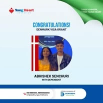 Young Heart congratulatory student visa post