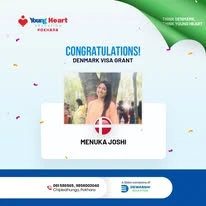 Young Heart congratulatory student visa post