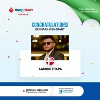 Young Heart congratulatory student visa post