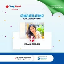 Young Heart congratulatory student visa post