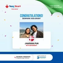Young Heart congratulatory student visa post