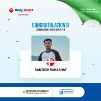 Young Heart congratulatory student visa post