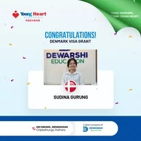 Young Heart congratulatory student visa post