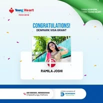 Young Heart congratulatory student visa post