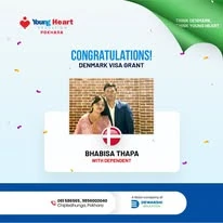 Young Heart congratulatory student visa post