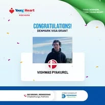Young Heart congratulatory student visa post