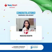 Young Heart congratulatory student visa post