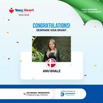 Young Heart congratulatory student visa post