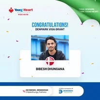 Young Heart congratulatory student visa post