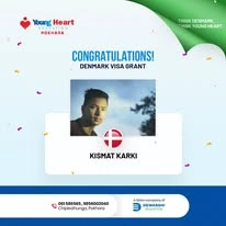 Young Heart congratulatory student visa post