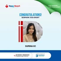 Young Heart congratulatory student visa post