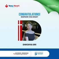 Young Heart congratulatory student visa post