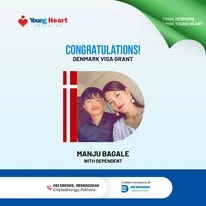 Young Heart congratulatory student visa post